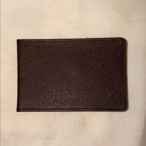Louis Vuitton Brown Leather Taiga Card Pass Case Wallet